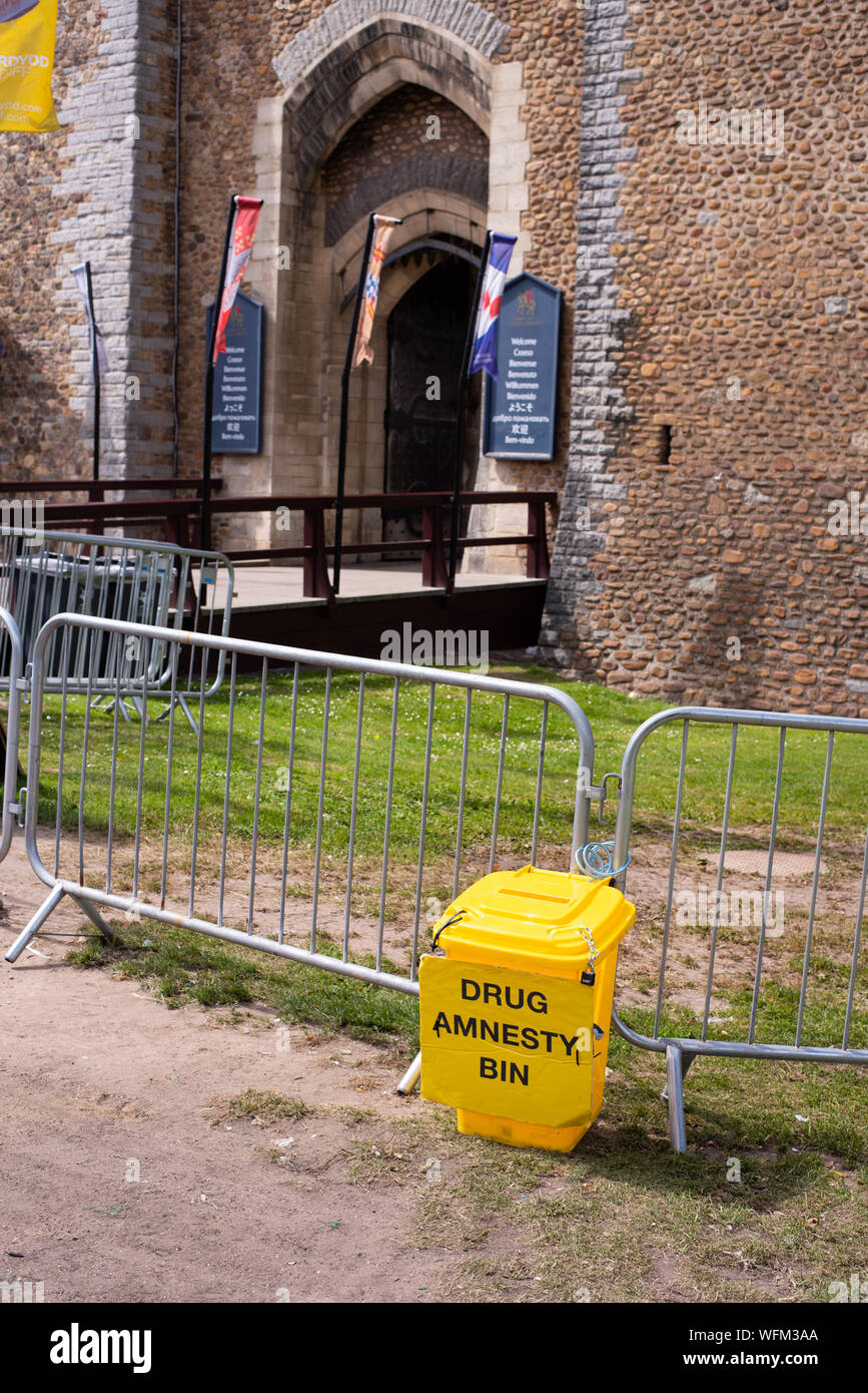 Drug amnesty bin number 3824 Stock Photo