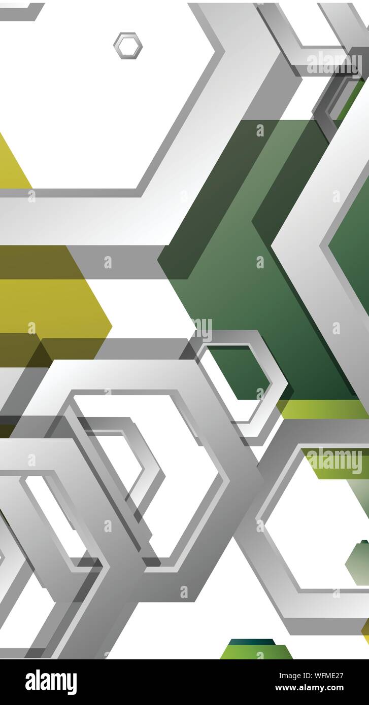 Abstract geometric background with hexagons, foliage color composition. Vector illustration Stock Vector