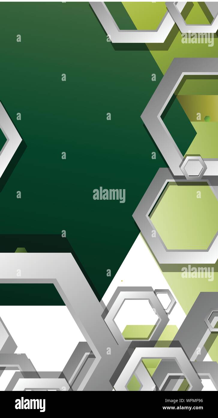 Abstract geometric background with hexagons, foliage color composition. Vector illustration Stock Vector
