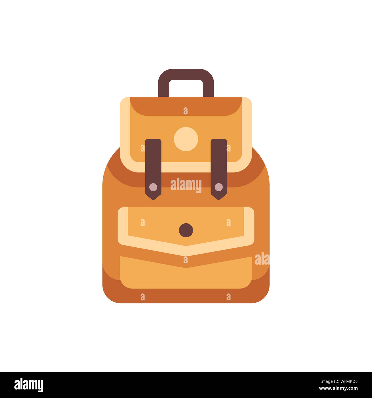Leather school kid backpack flat icon. Back to school illustration ...