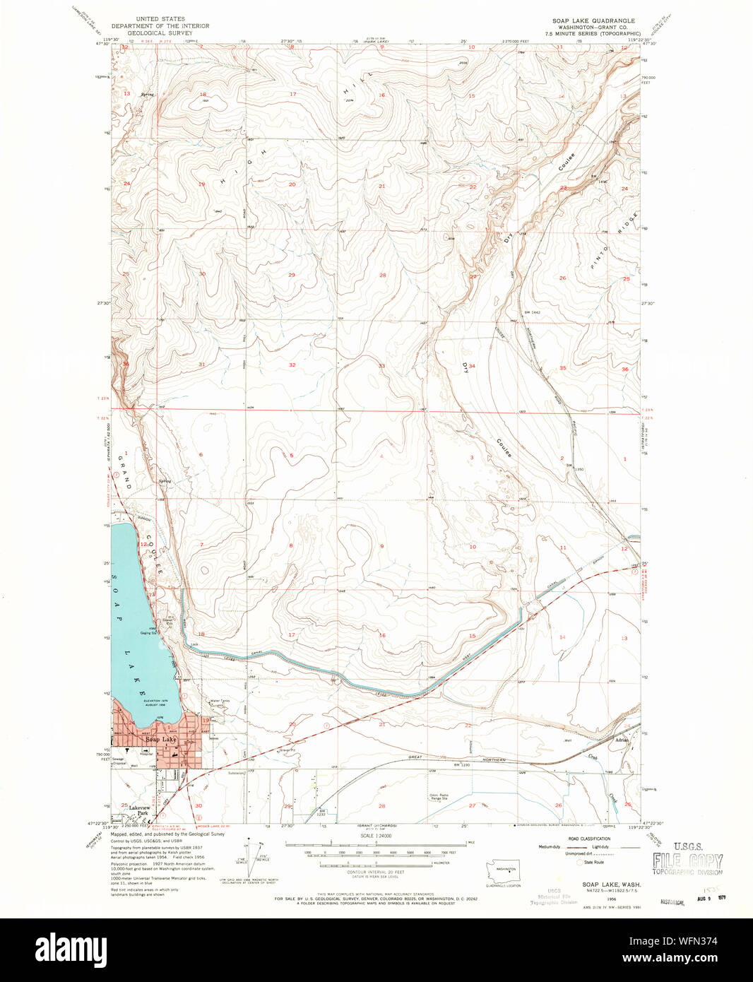 Soap lake map hires stock photography and images Alamy
