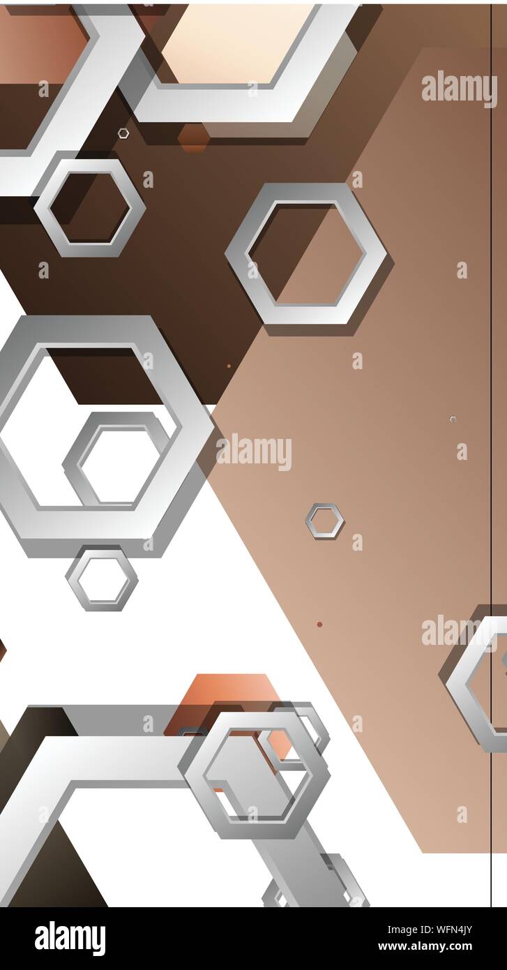 Abstract geometric background with hexagons skin color composition. Vector illustration Stock Vector
