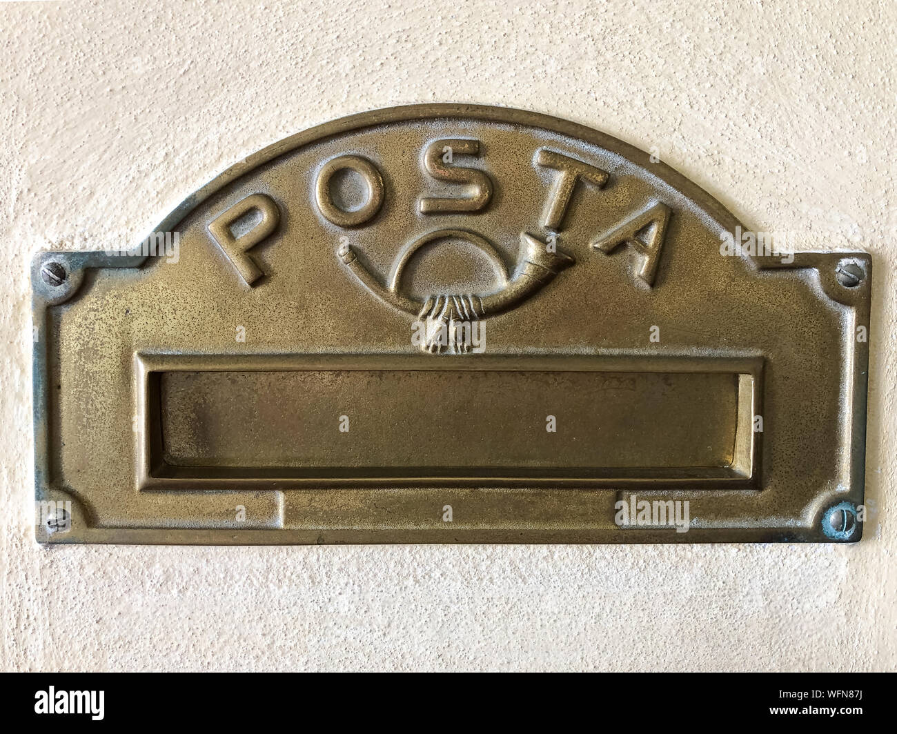 Antique Green Letter Box on the wall Stock Photo Alamy
