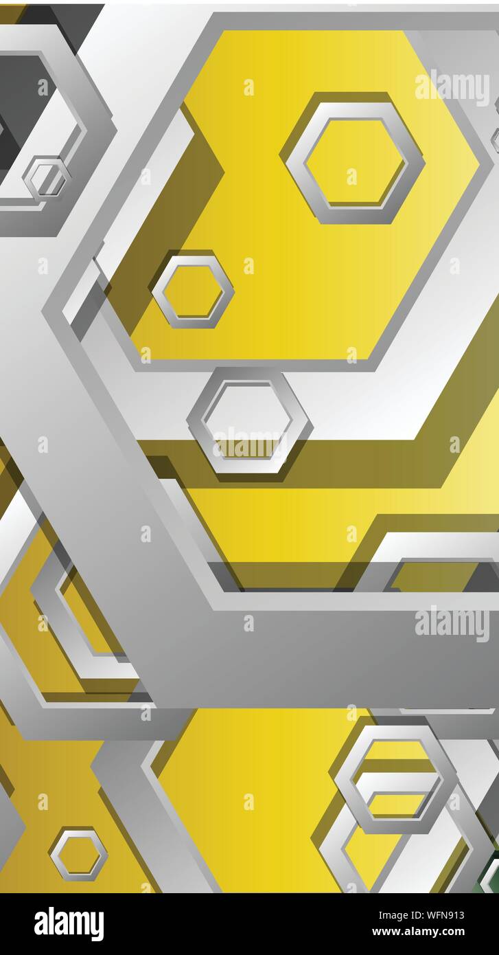 Abstract geometric background with hexagons, foliage color composition. Vector illustration Stock Vector