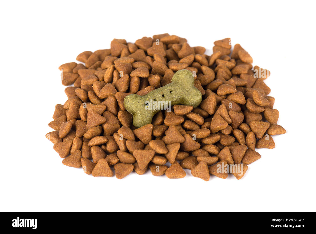 Dry food for dog and cat, isolated on white background Stock Photo