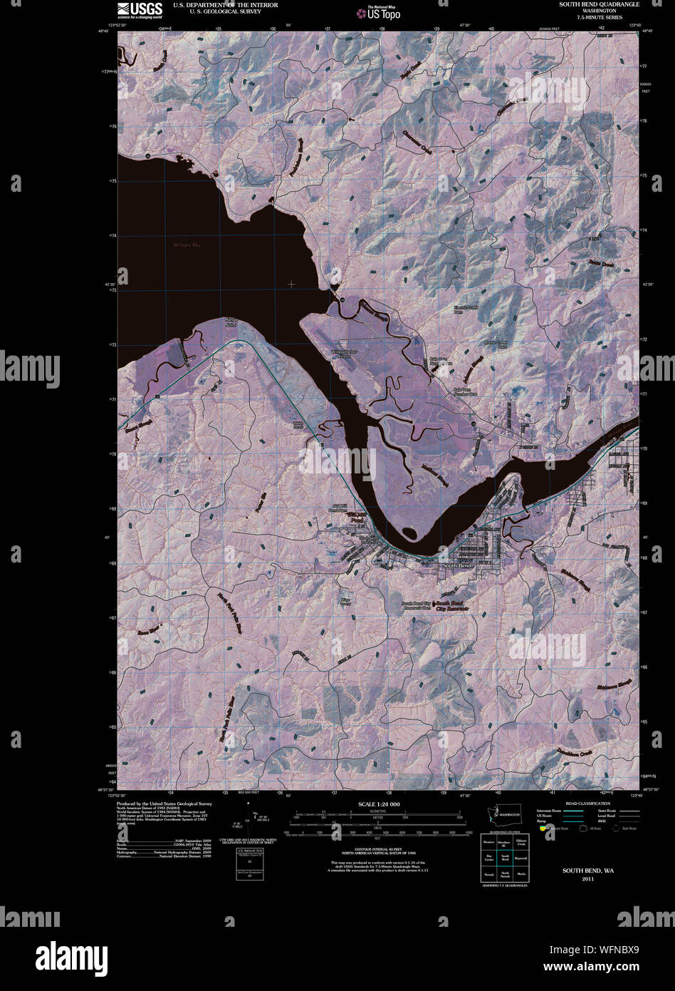 Map of south bend washington hires stock photography and images Alamy