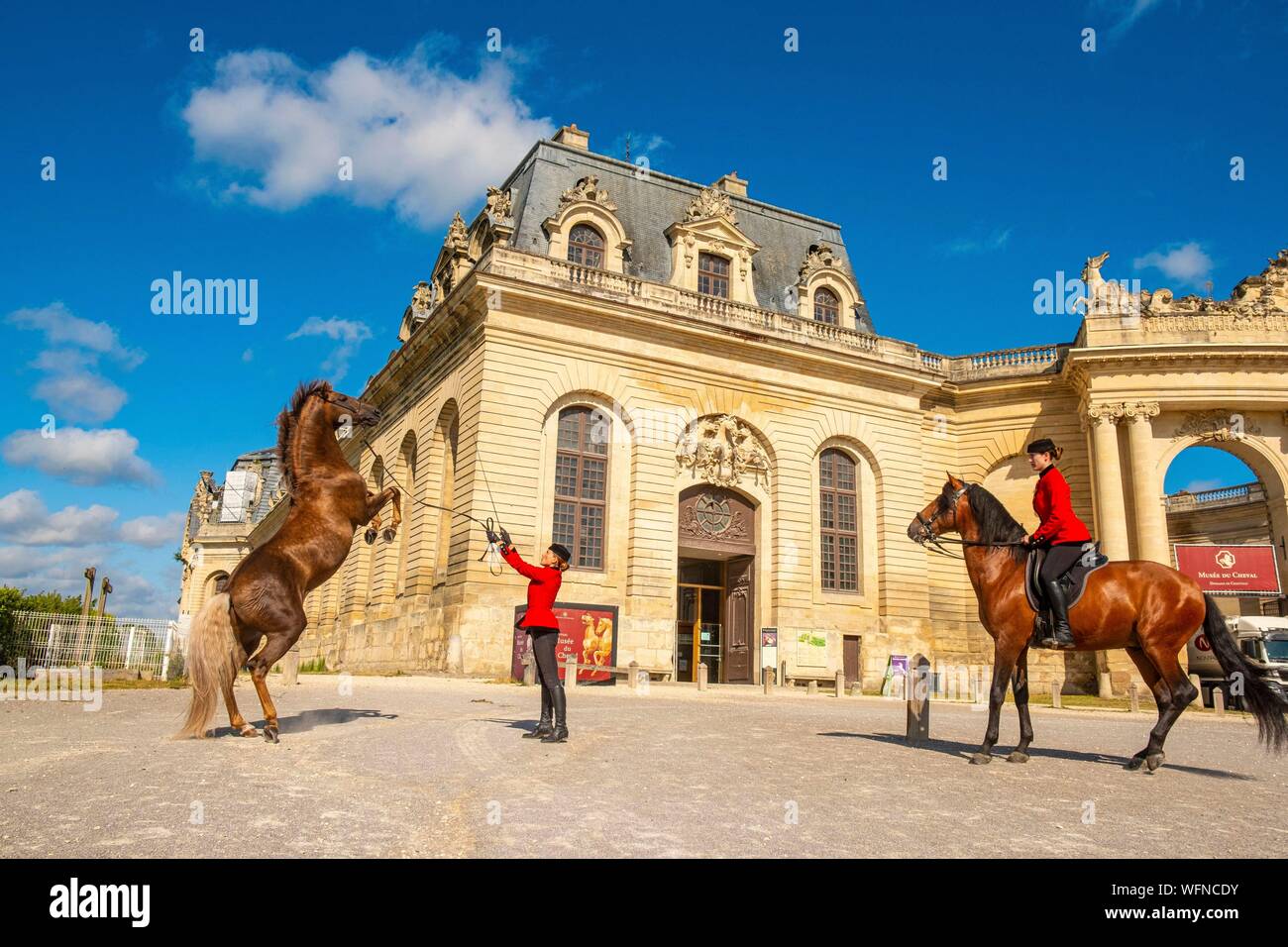 France, Oise, Chantilly, Chateau de Chantilly, the Grandes Ecuries (Great  Stables) (aerial view Stock Photo - Alamy
