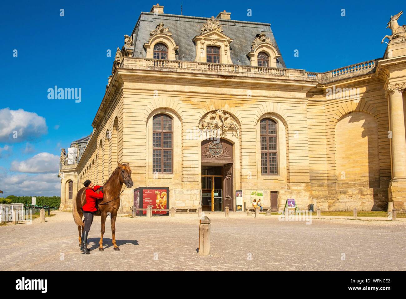 France, Oise, Chantilly, Chateau de Chantilly, the Grandes Ecuries (Great  Stables) (aerial view Stock Photo - Alamy