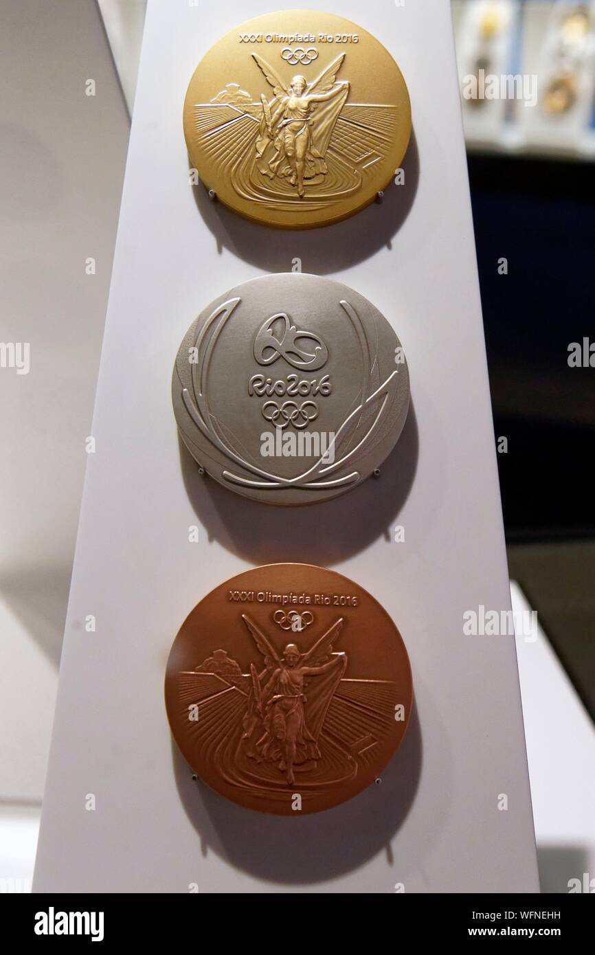 Switzerland Canton Of Vaud Lausanne Ouchy District Olympic Museum In Lausanne The Hall Of Medal Models Of The Different Olympic Games Rio 16 Stock Photo Alamy