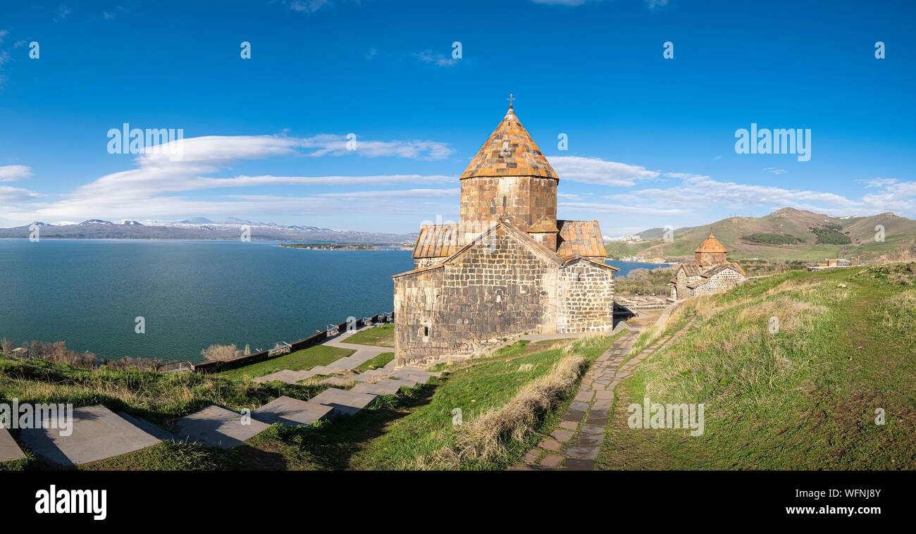 Armenia, Gegharkunik region, Sevan, Sevanavank monastery on the banks of Sevan lake Stock Photo
