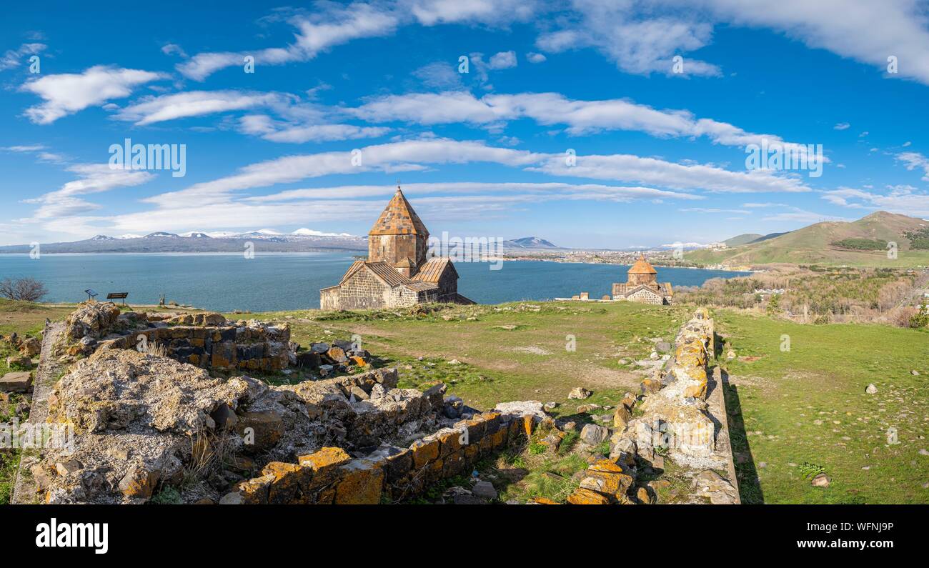 Armenia, Gegharkunik region, Sevan, Sevanavank monastery on the banks of Sevan lake Stock Photo