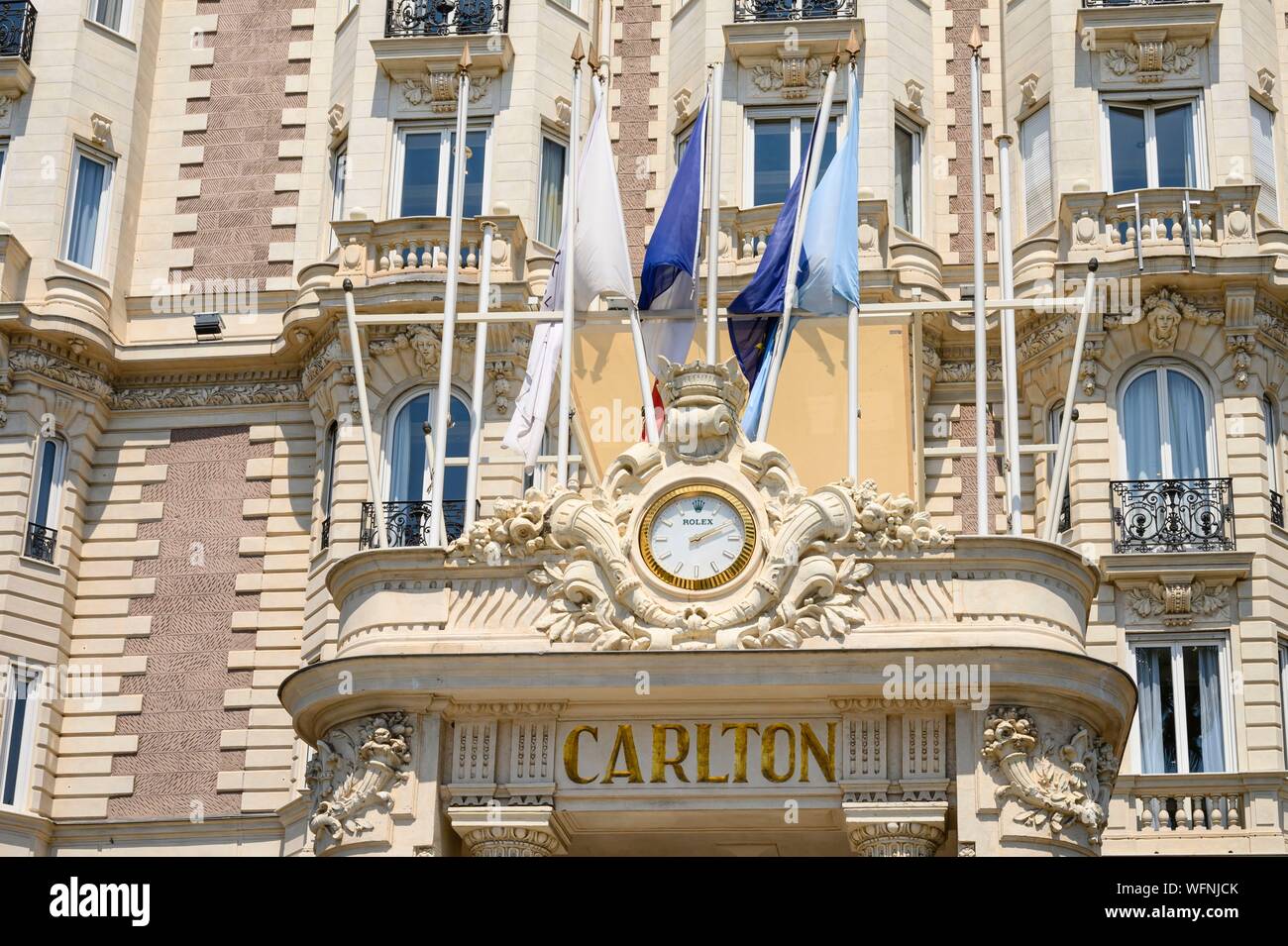 France, Alpes-Maritimes , Cannes, La Croisette, Carlton hotel entrance  detail Stock Photo - Alamy