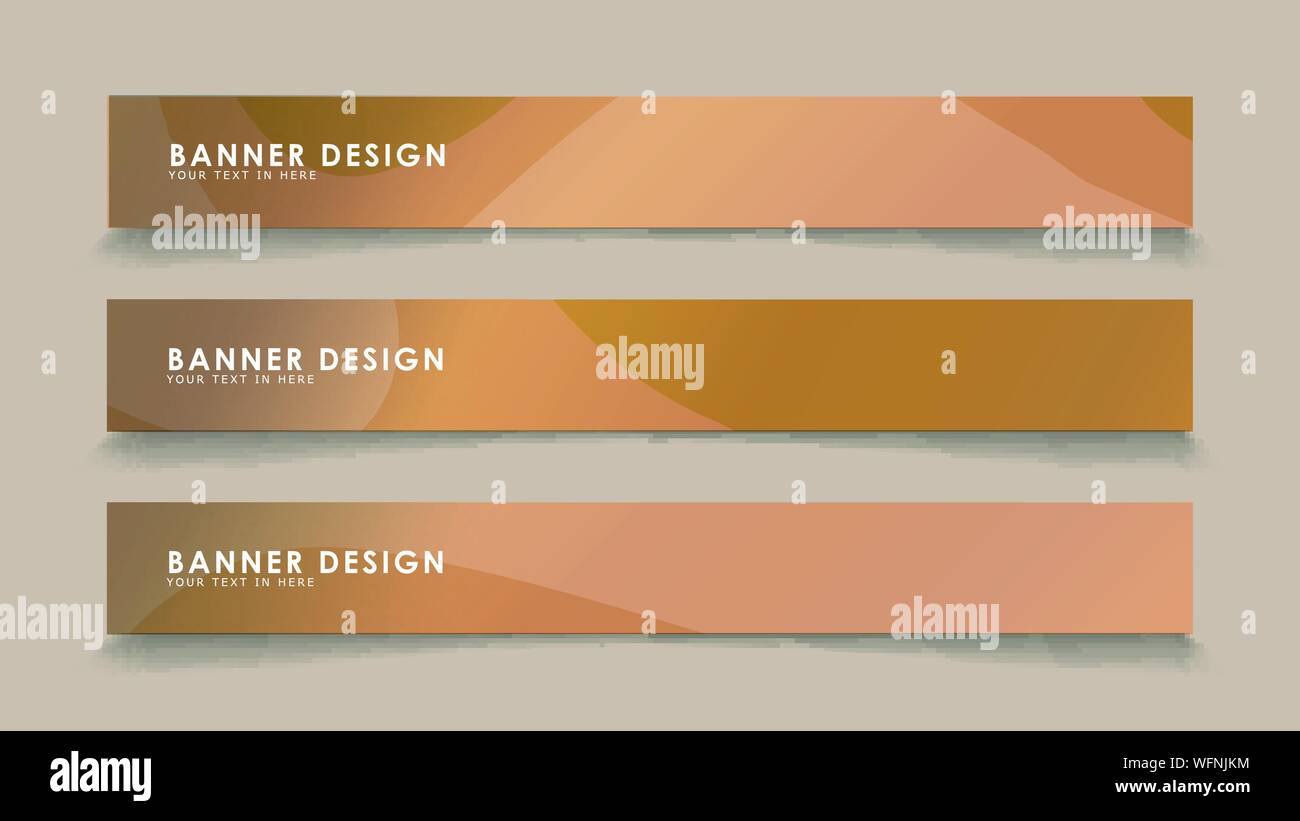 Design abstract banners with wave vectors and wood color gradients ...