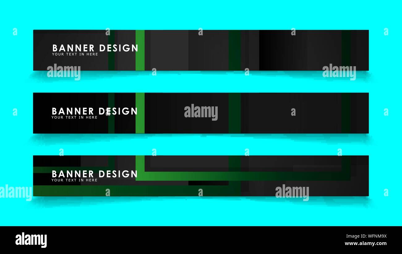 Abstract geometric and rectangular pattern banners with green gradients. Vector Illustration. Eps 10 Stock Vector