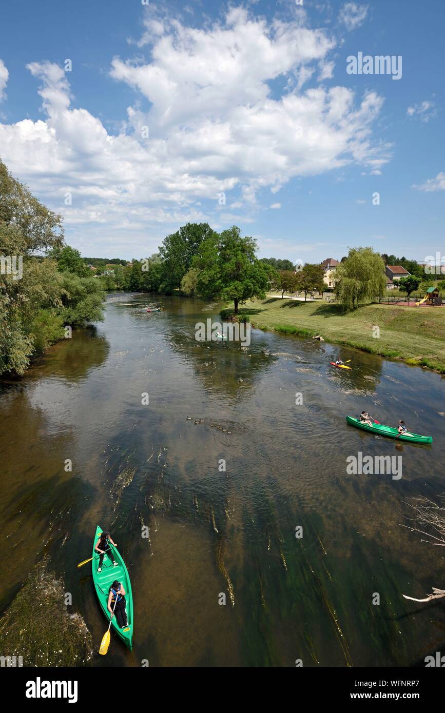 France, Haute Saone, Montbozon, Ognon river, canoe Stock Photo - Alamy