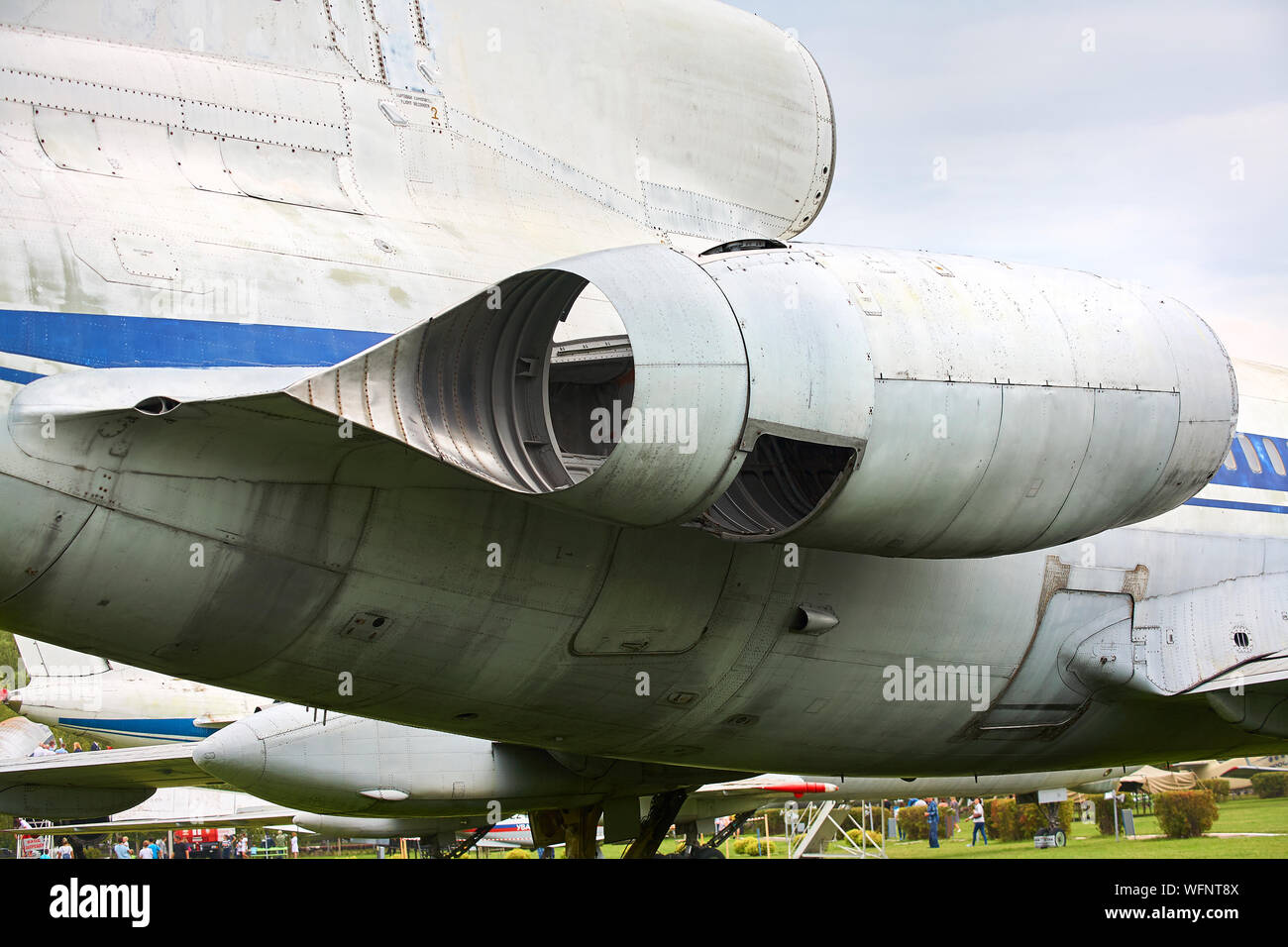 Elements of the old military plane close-up. Stock Photo