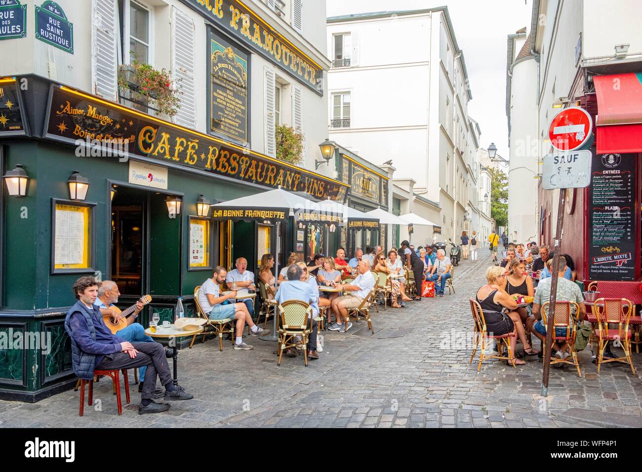 France, Paris, Butte Montmartre, Rue Saint Rustique, La Bonne Franquette  cafe restaurant Stock Photo - Alamy