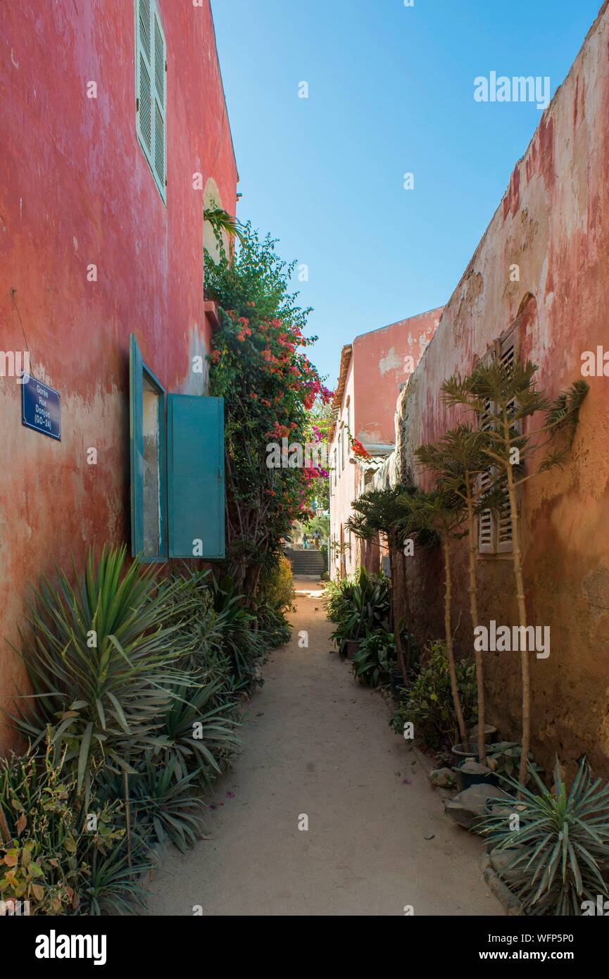 Senegal, Dakar, Goree Island, UNESCO World Heritage Site, Donjon street Stock Photo