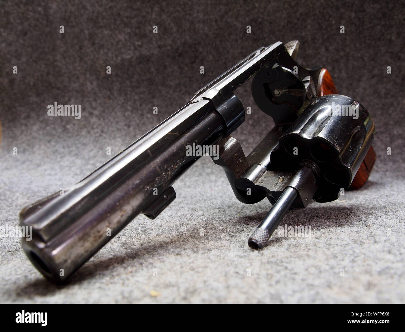 A Used Long Barrel 38 Special Taurus Revolver Gun Displayed At A Gunsmith Workshop Stock Photo Alamy