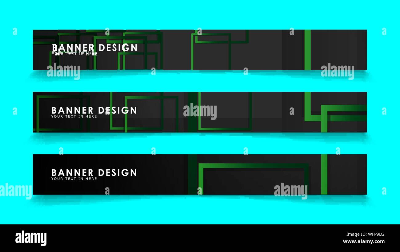 Abstract geometric and rectangular pattern banners with green gradients. Vector Illustration. Eps 10 Stock Vector