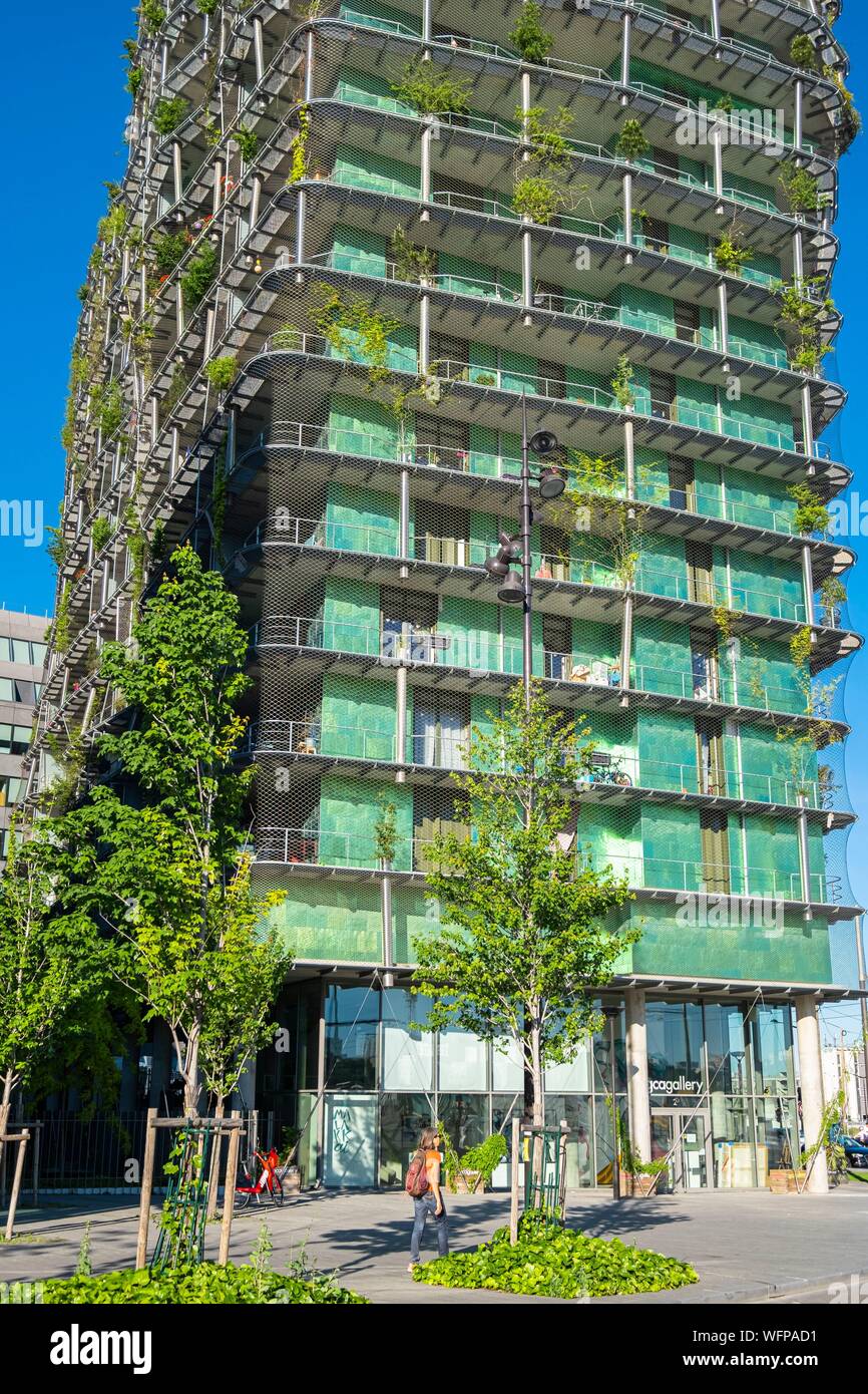 France, Paris, Paris Rive Gauche district, Farhat-Hached square