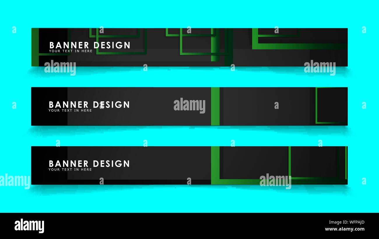 Abstract geometric and rectangular pattern banners with green gradients. Vector Illustration. Eps 10 Stock Vector