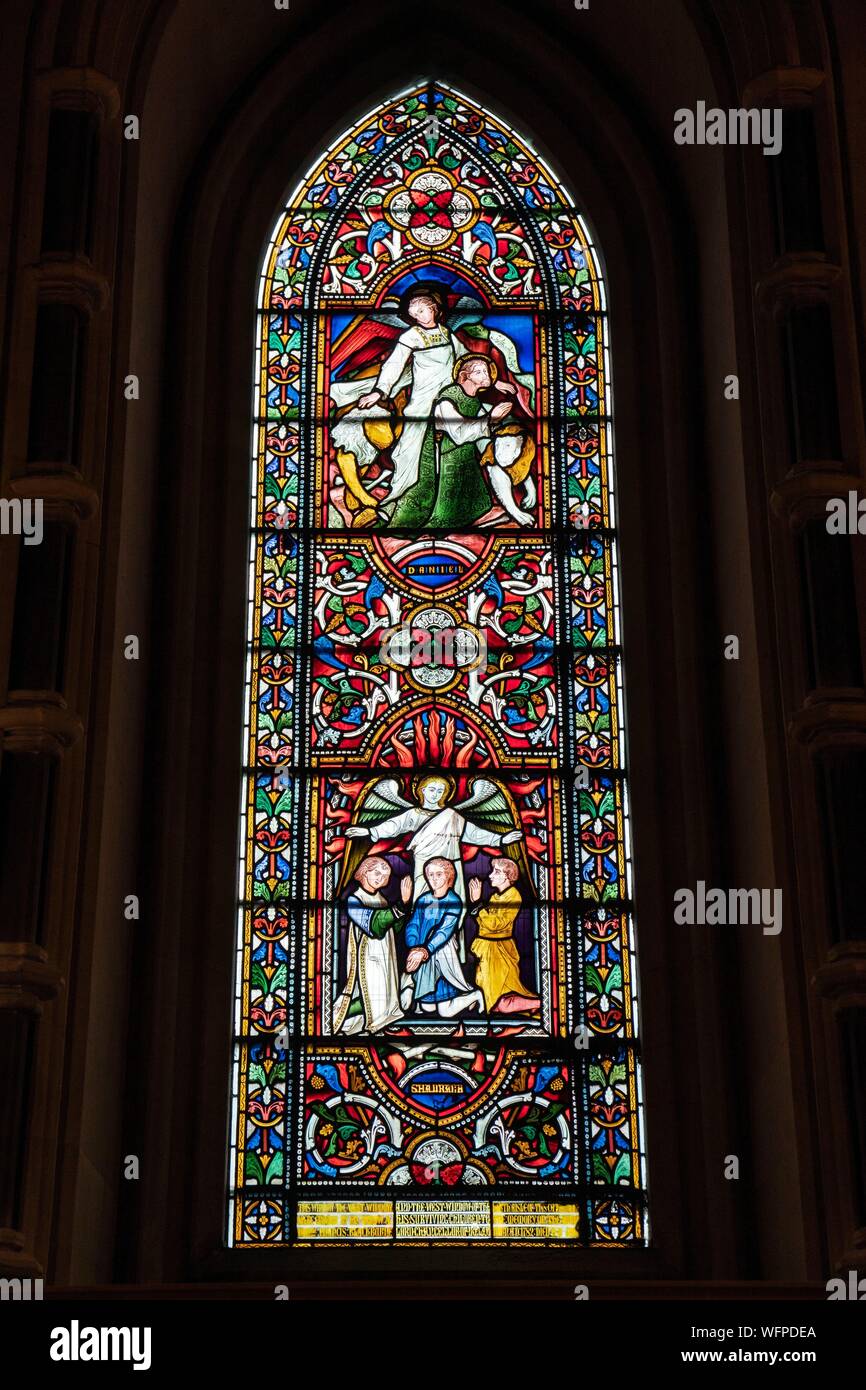 Ireland, Dublin, Christ Church Cathedral or Holy Trinity Cathedral, stained glass Stock Photo