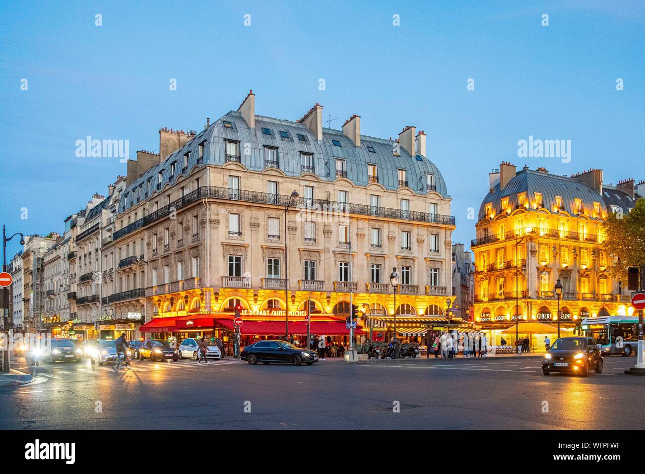 France, Paris, the place Saint Michel Stock Photo Alamy
