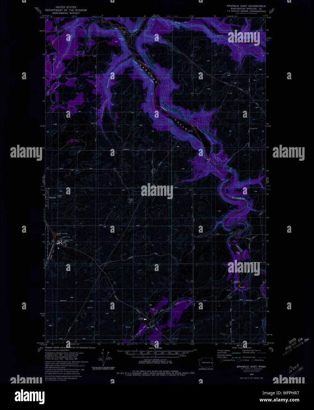 Spangle washington state map hires stock photography and images Alamy