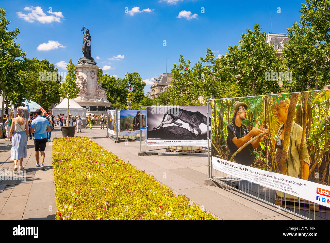 France Paris The Place Of The Republic Planted For The