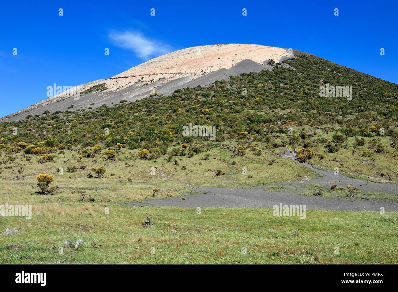 Italy, Sicily, Aeolian Islands, listed as World Heritage by UNESCO, Vulcano Island, the crater flanks of volcano della Fossa Stock Photo