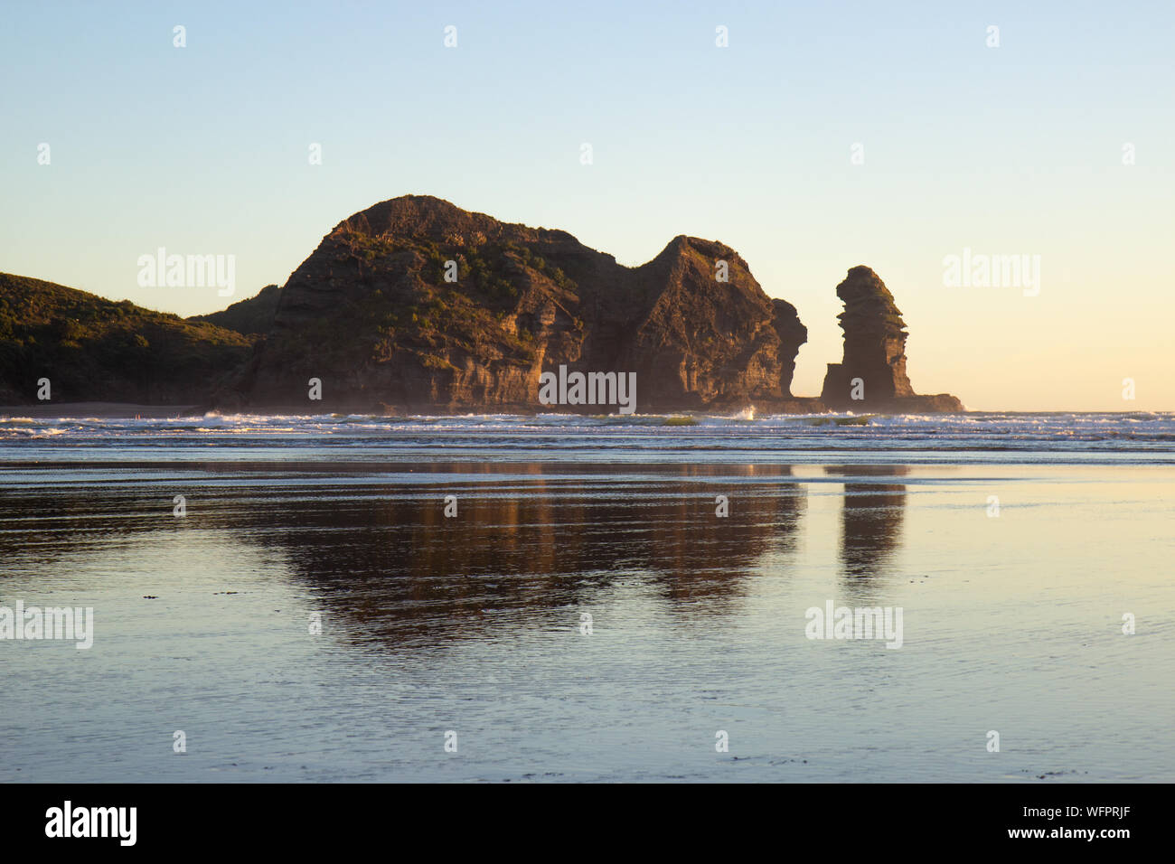 Beautiful Sunset At Piha Beach New Zealand Stock Photo 267876855