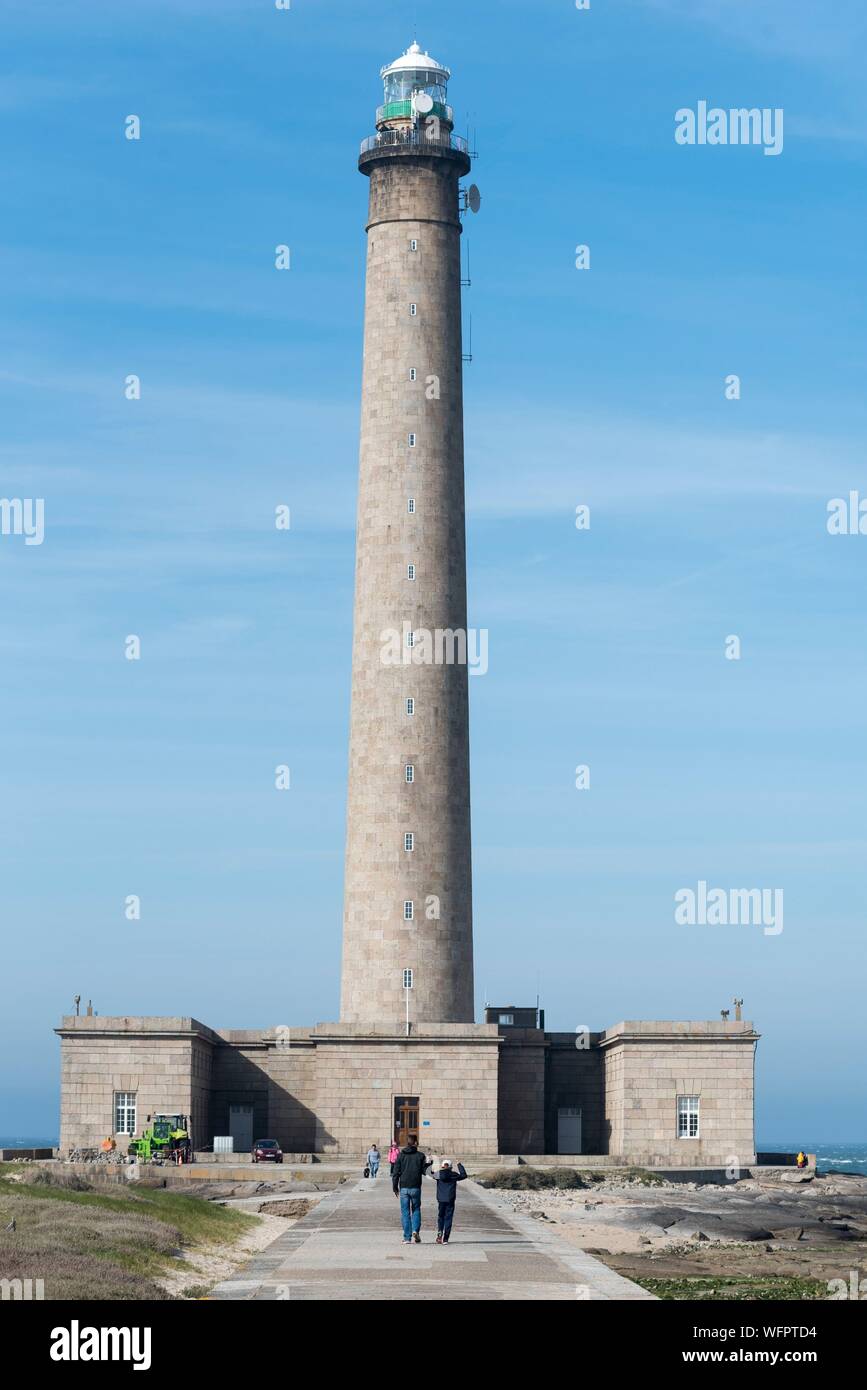 France, Manche, Cotentin, Gatteville le Phare, Gatteville Lighthouse (Pointe de Barfleur Light) is 75 metres and is the third tallest traditional lighthouse in the world Stock Photo