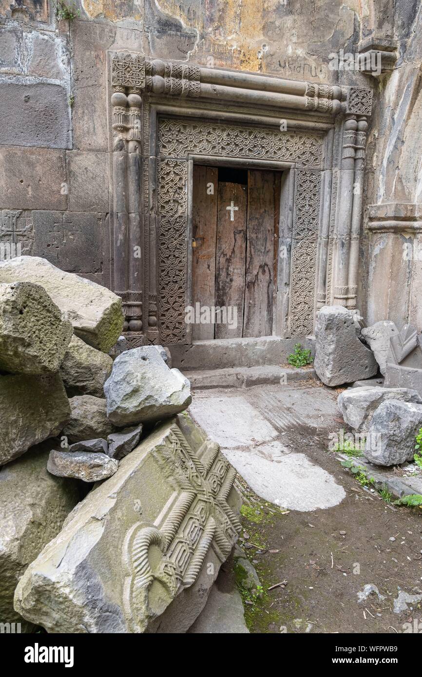 Armenia, Lorri region, Tumanyan, 12th century Kobayr monastery undergoing renovation Stock Photo