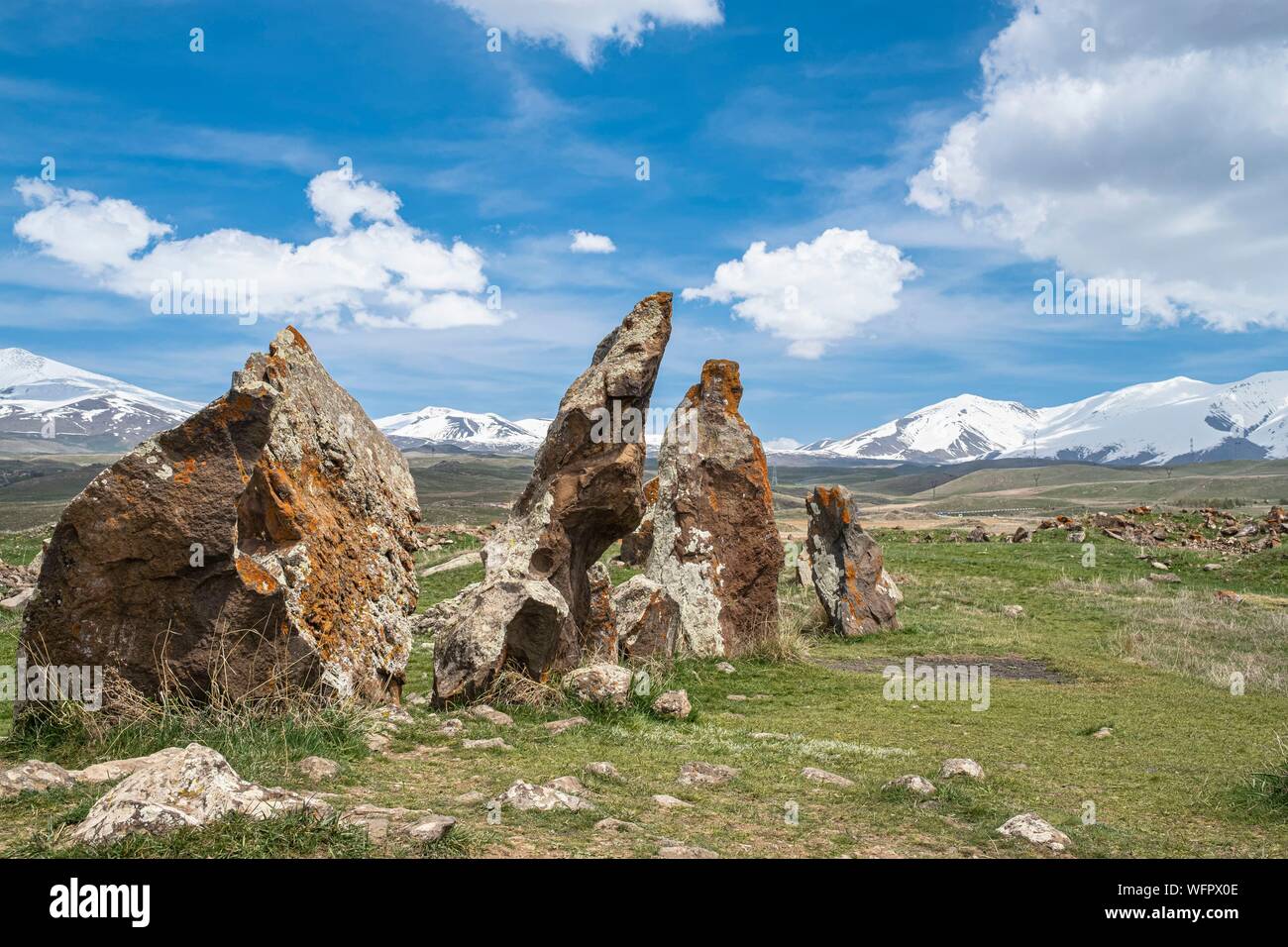 Armenia, Syunik region, Sisian, prehistoric archaeological site of Zorats Karer (or Karahunj) Stock Photo