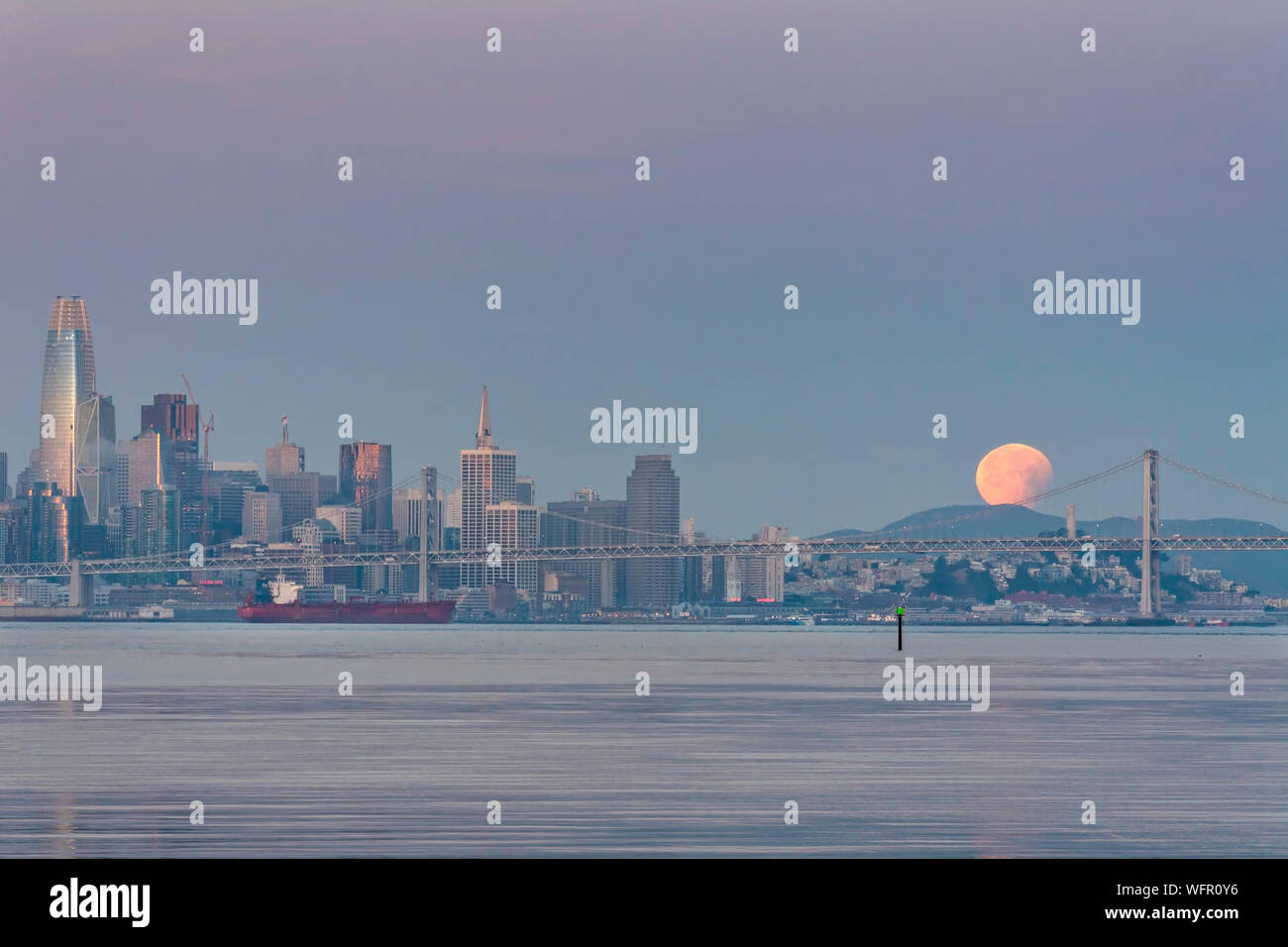 Lunar Eclipse over San Francisco Bay, California, USA Stock Photo Alamy