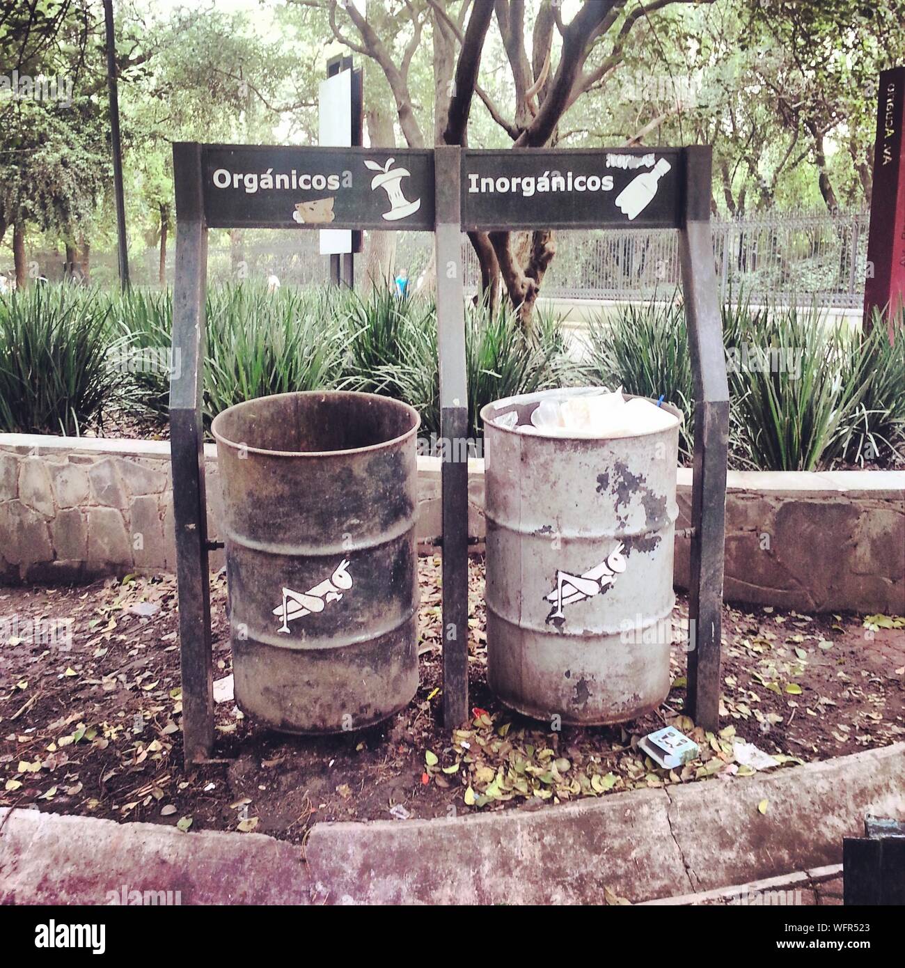 Two Trash Bins Stock Photo Alamy