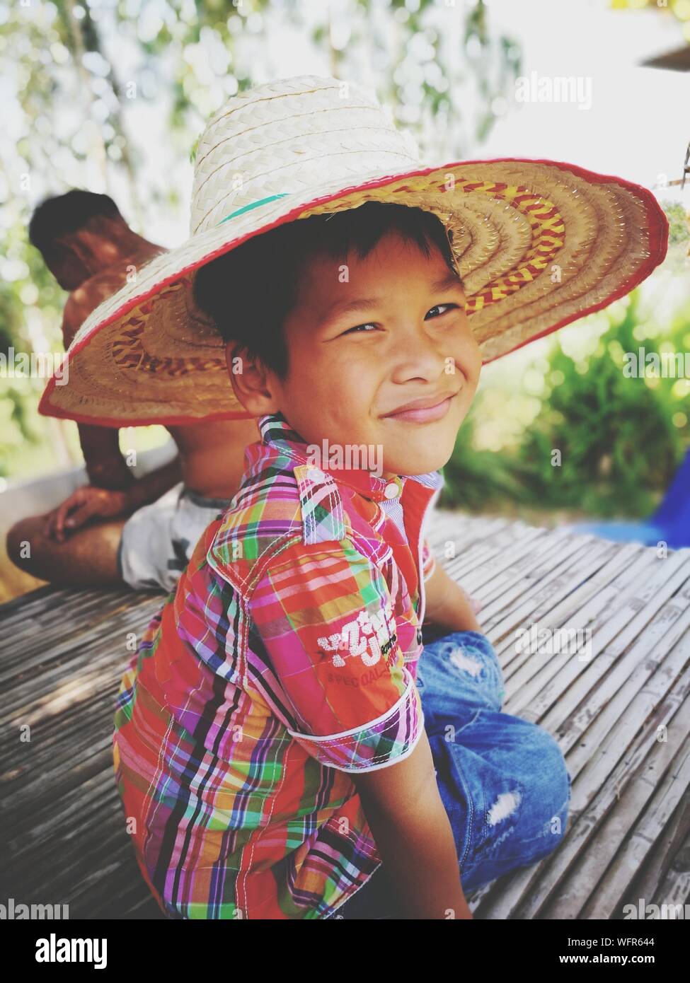 Boy Wearing Hat Stock Photo Alamy