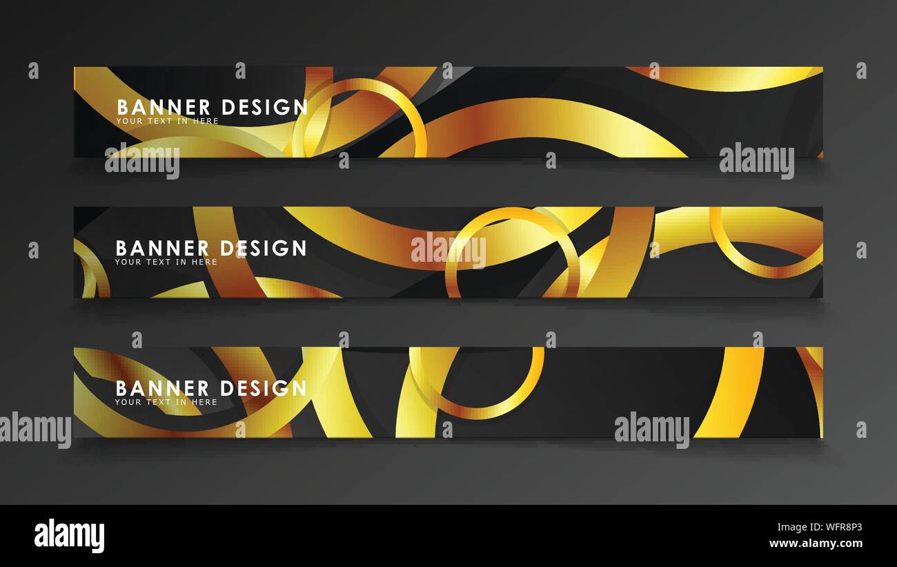 Abstract Circle Banner Fancy Vector Illustration Golden Circle