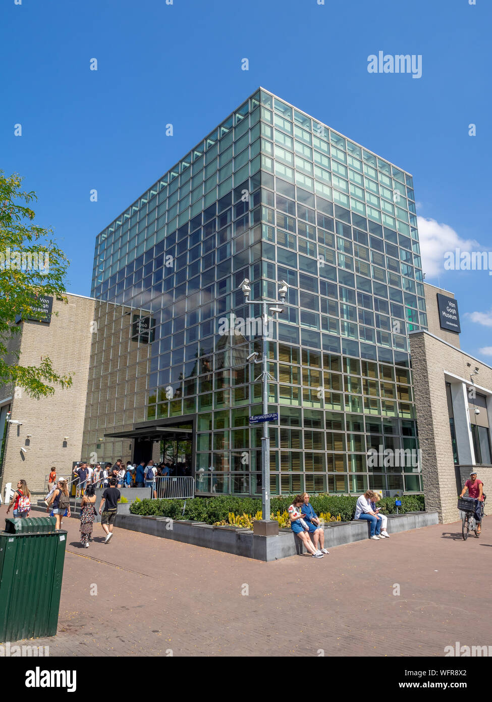 Amsterdam, Netherlands - July 21, 2018: Exterior of the Van Gogh Museum in the Netherlands beautiful capital city of Amsterdam. The Van Gogh is one of Stock Photo