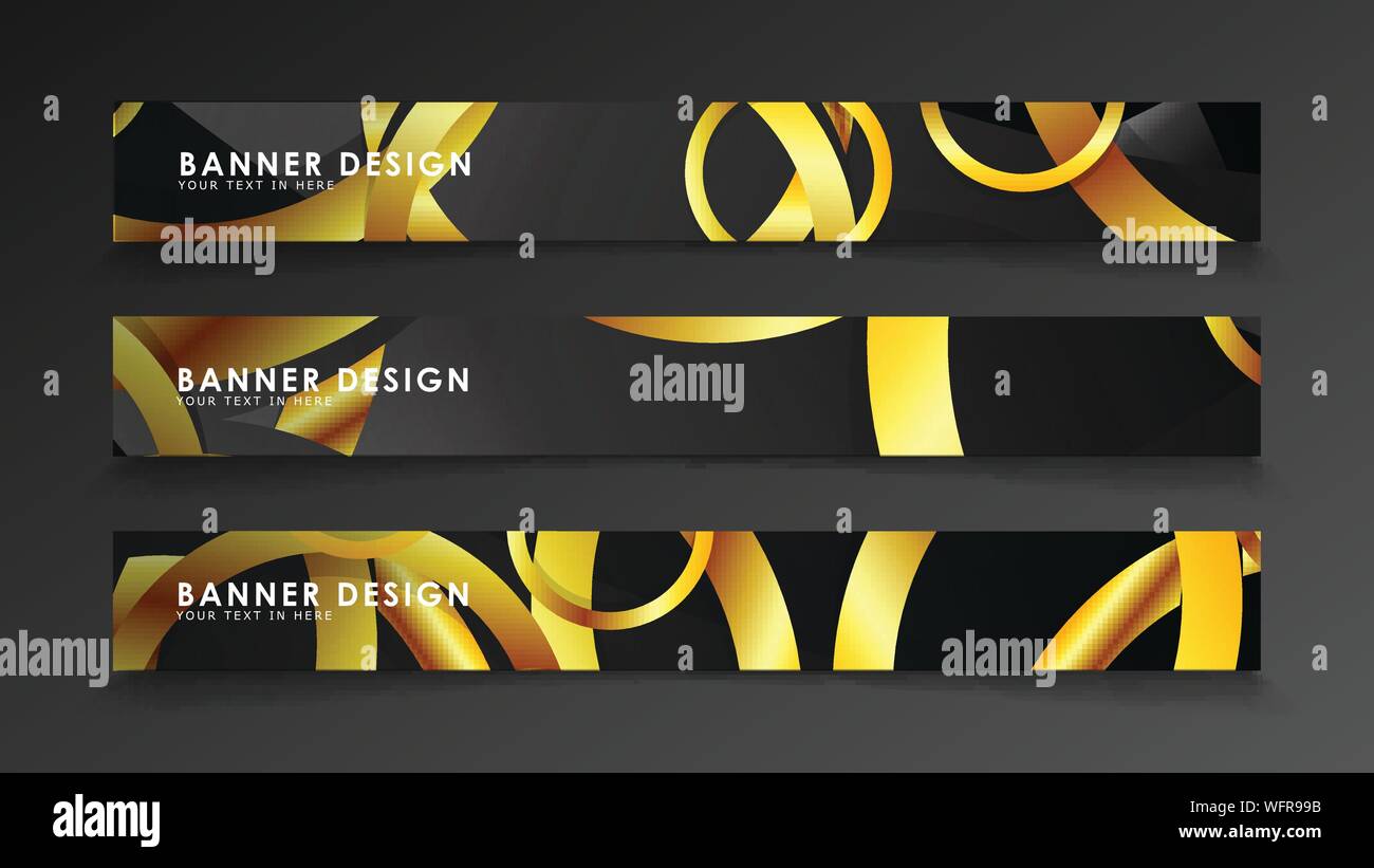 Abstract Circle Banner Fancy Vector Illustration Golden Circle