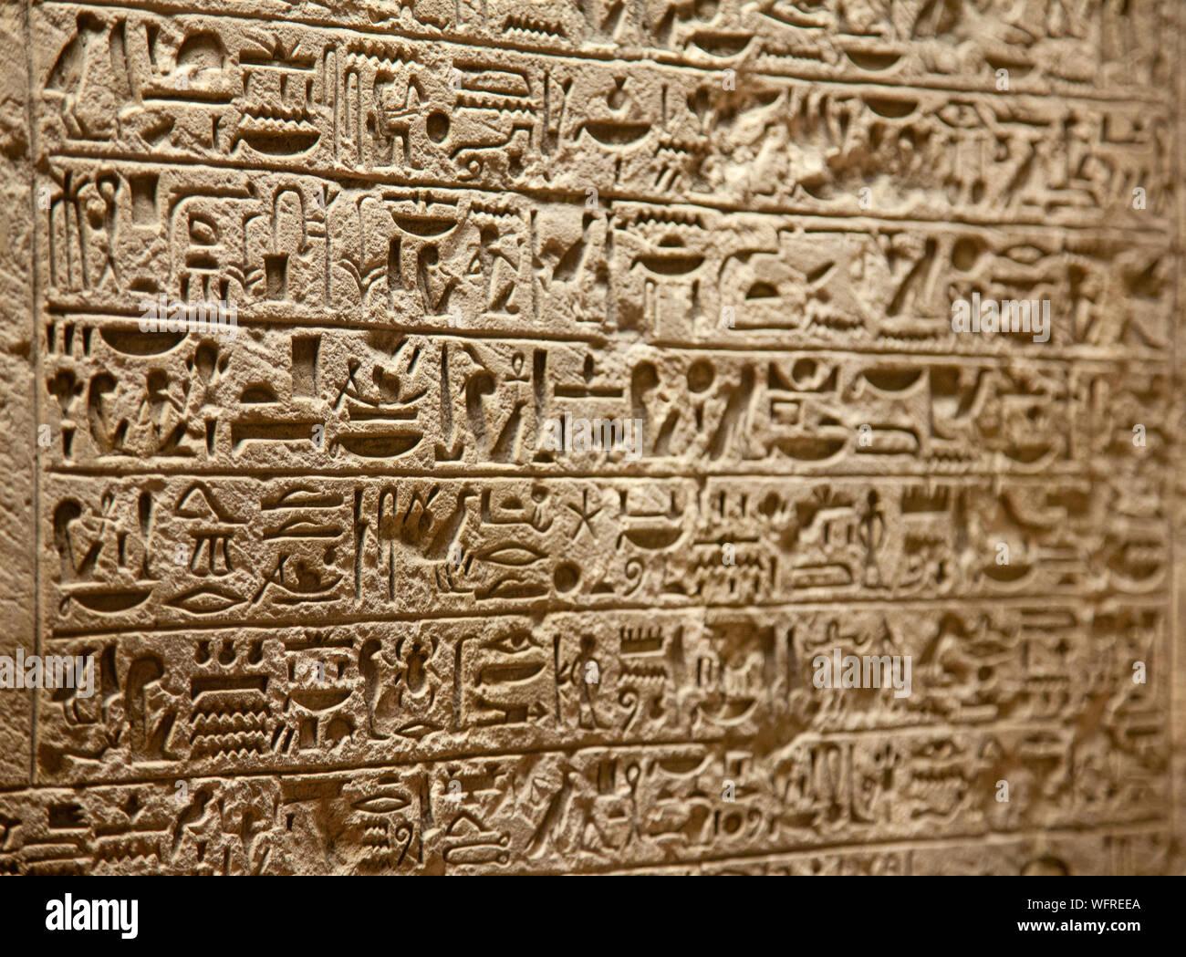 Egyptian Hieroglyphs On The Wall Stock Photo - Alamy