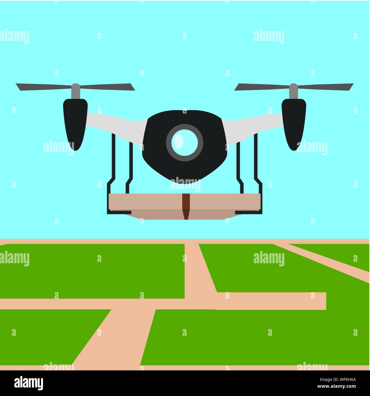 abstract drone flying on a special background, vector illustration ...