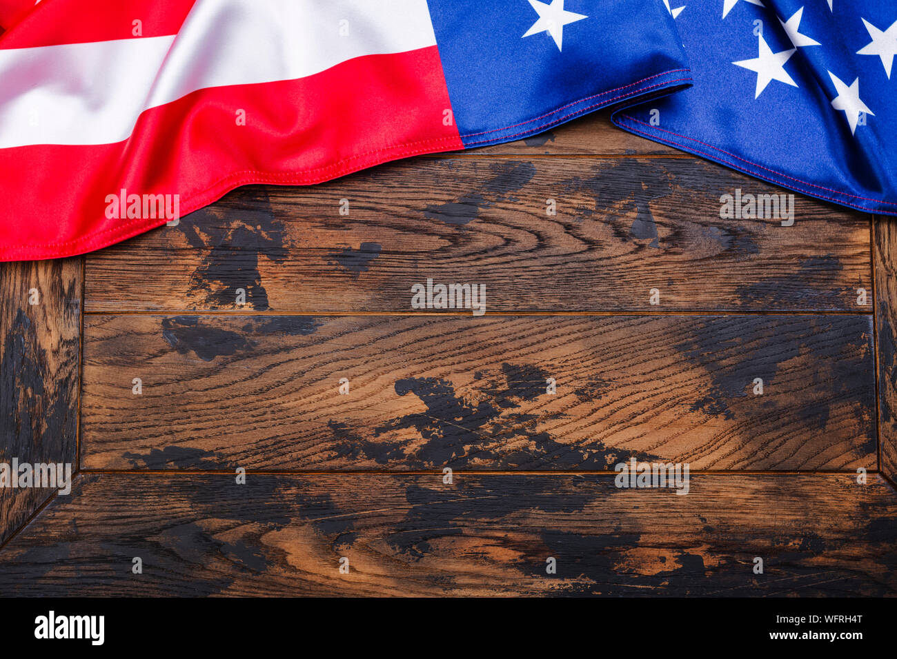 American flag on wooden background Stock Photo - Alamy