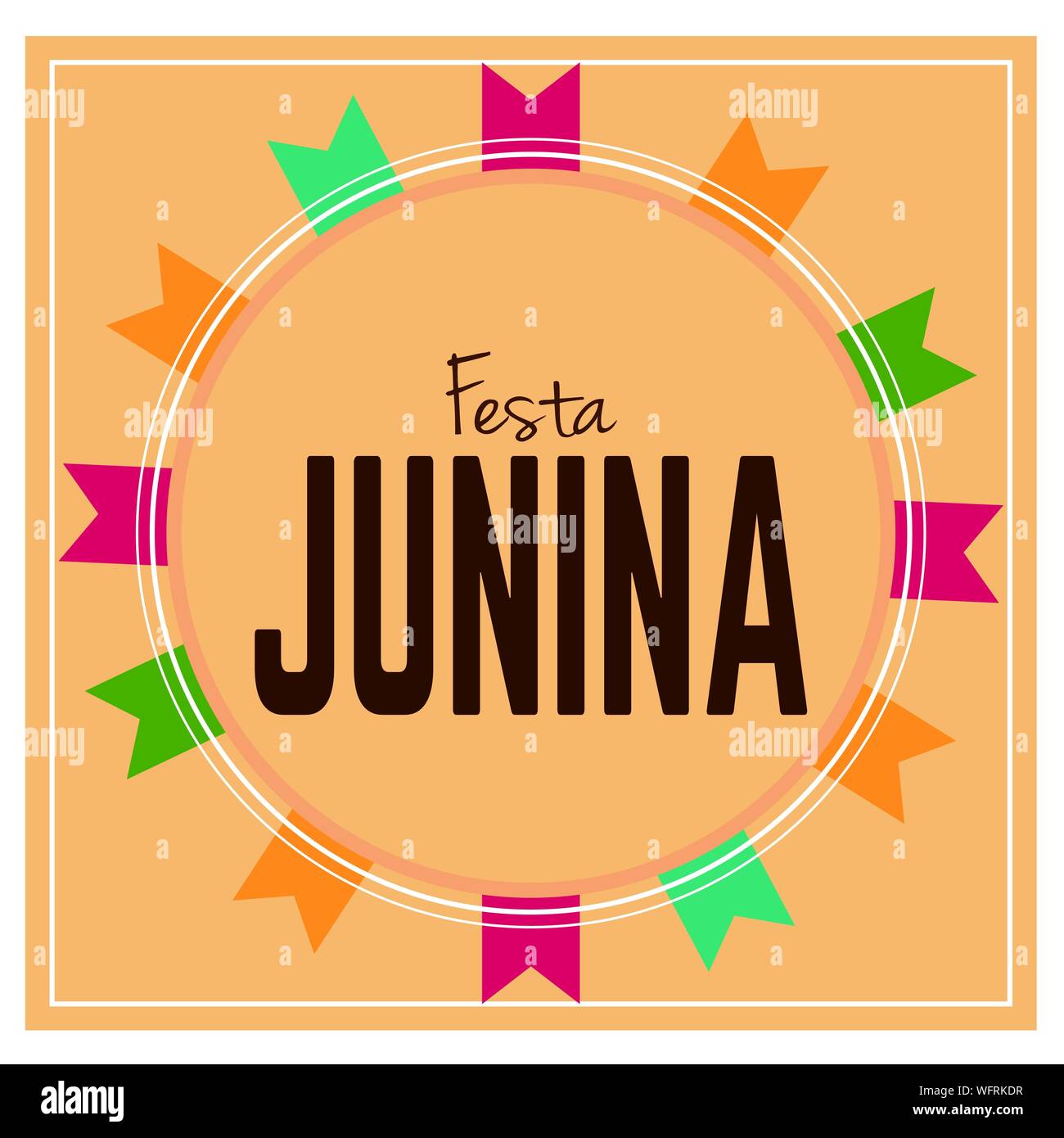 Festa junina background with some special objects, vector illustration design Stock Vector