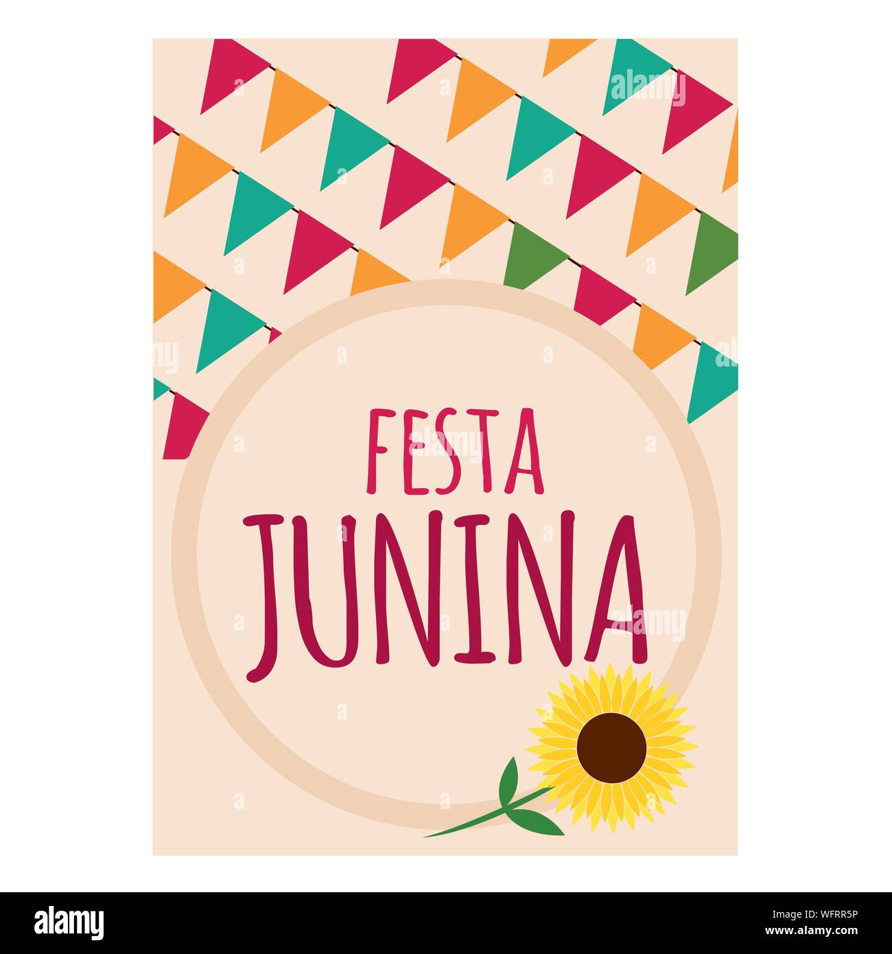Festa junina background with some special objects, vector illustration design Stock Vector