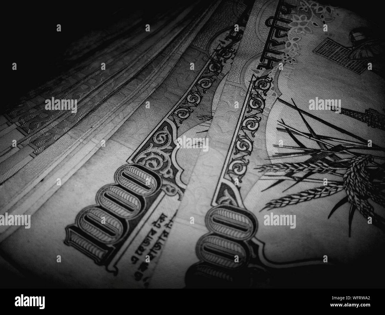 Close-up Of Indian Currency Stock Photo