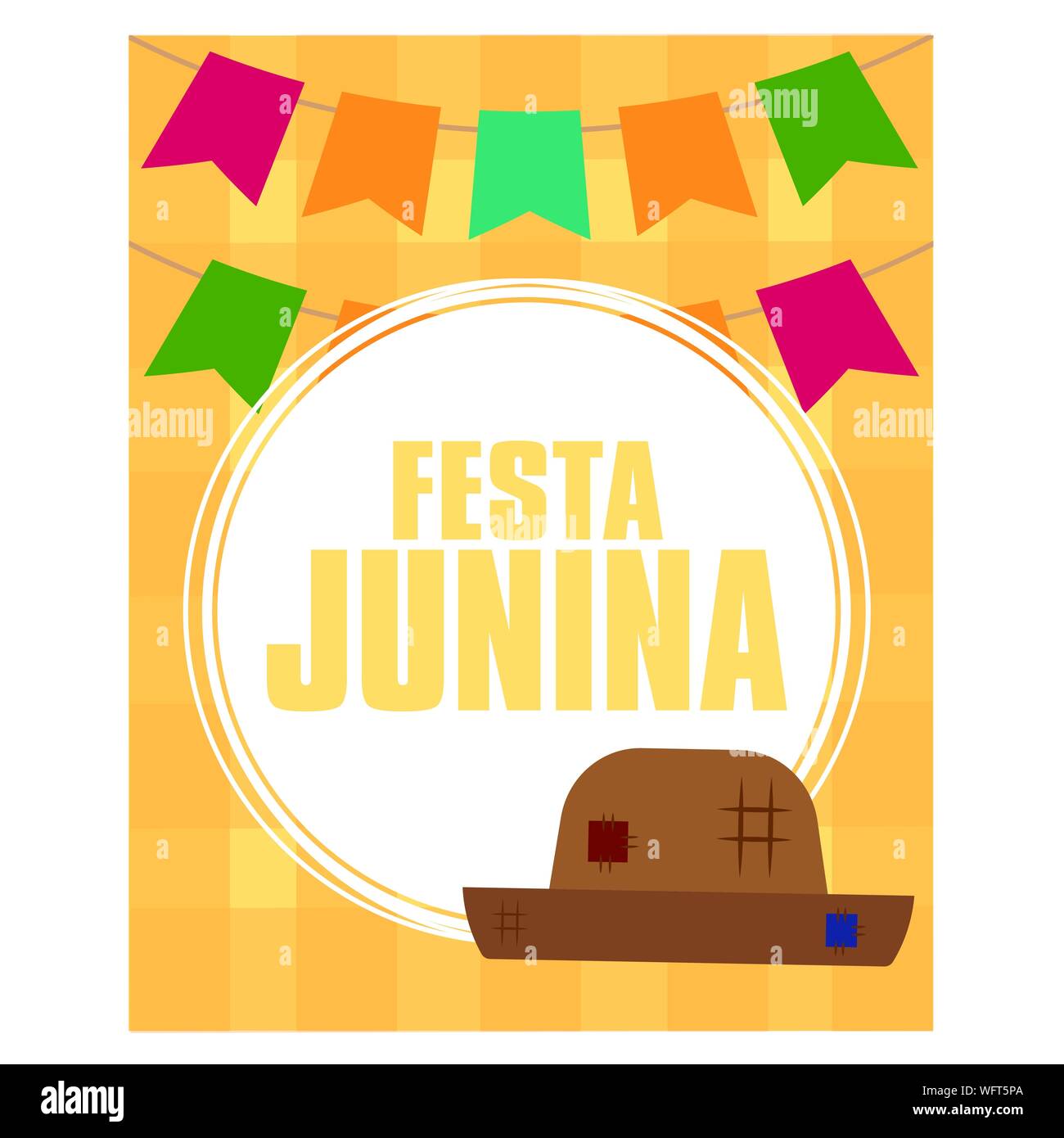 Festa junina background with some special objects, vector illustration design Stock Vector