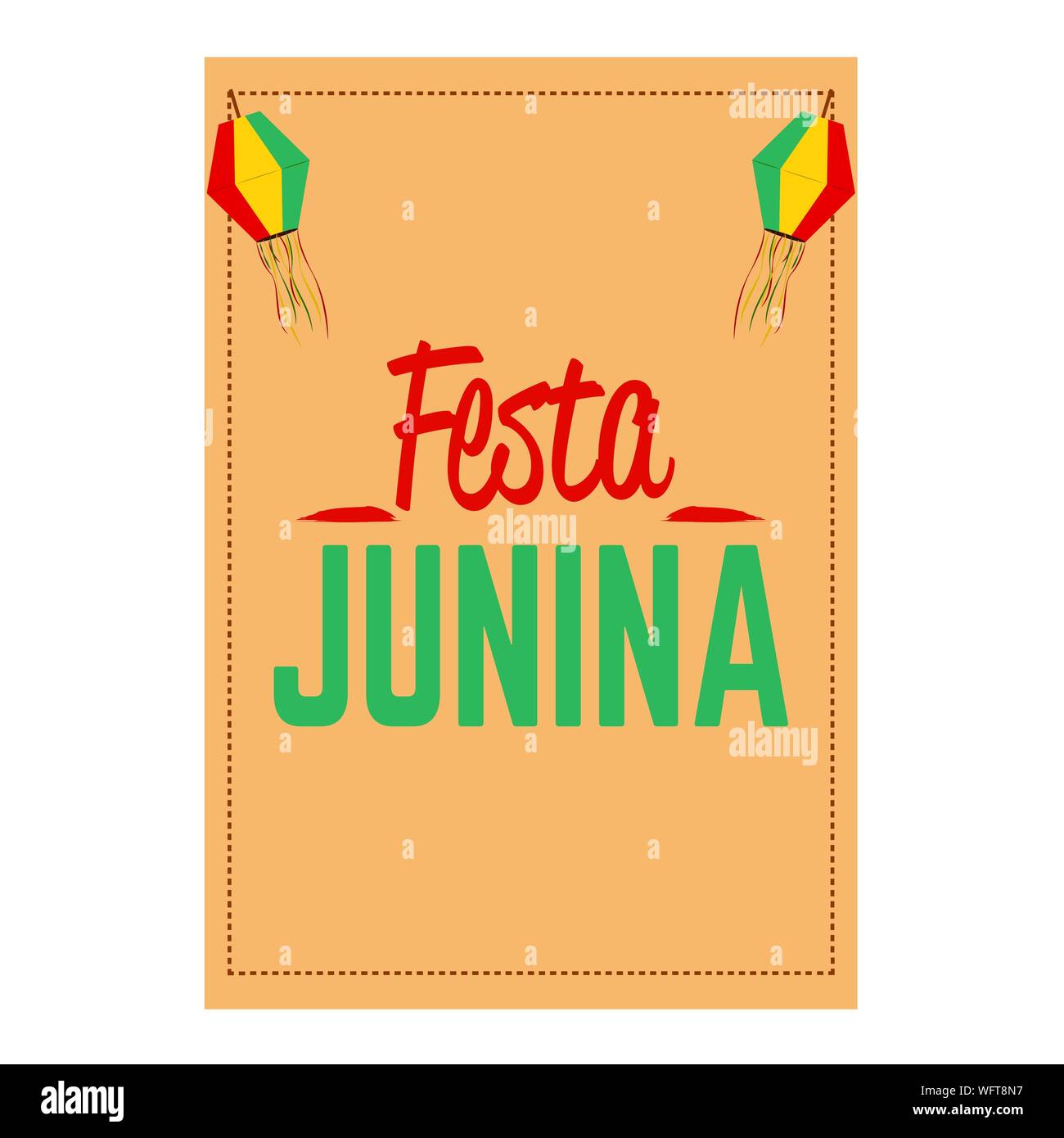 Festa junina background with some special objects, vector illustration design Stock Vector