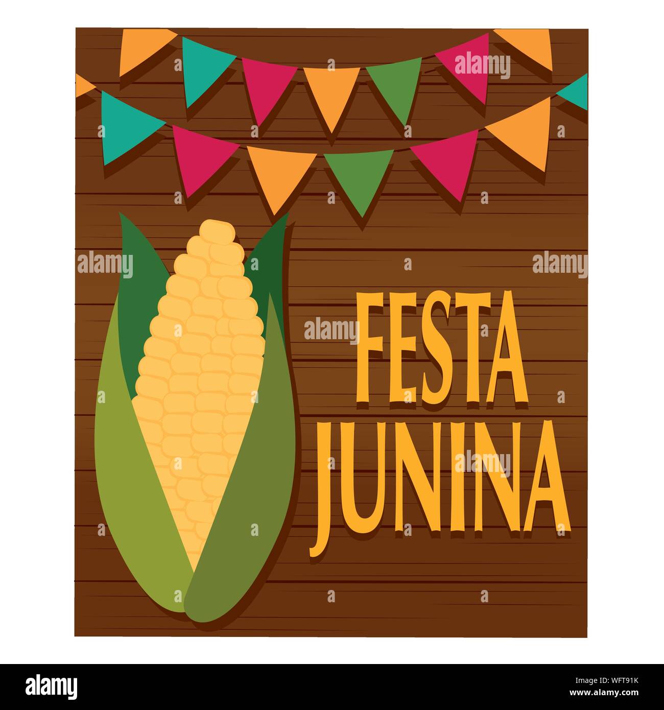 Festa junina background with some special objects, vector illustration design Stock Vector